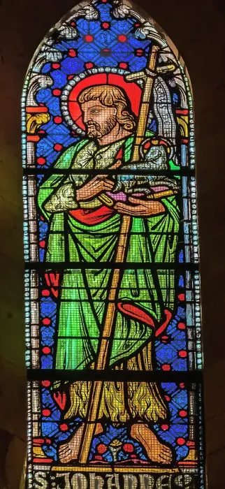 Framed Print : Saint John stained glass, Lyon Cathedral, France. Cathedral begun in 1180 and finished in 1480 Framed Print : Saint John stained glass, Lyon Cathedral, France. Cathedral begun in 1180 and finished in 1480