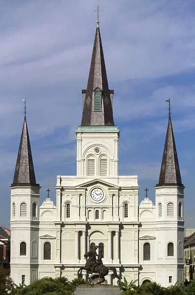 Saint Louis Cathedral and Jackson Square located in the French Quarter of New Orleans