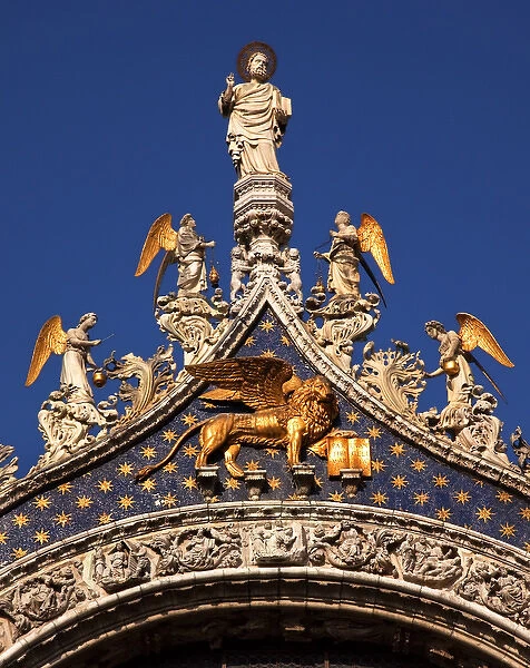 Saint Marks Basilica, Cathedral, Church Mark Many Angels Statue Venice Italy