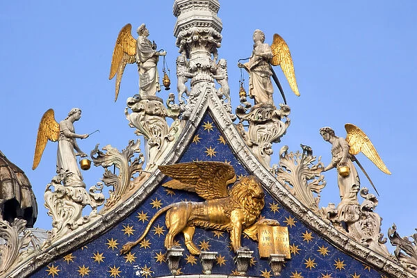 Saint Marks Basilica, Cathedral, Church Winged Golden Lion Symbol of Venice Angels