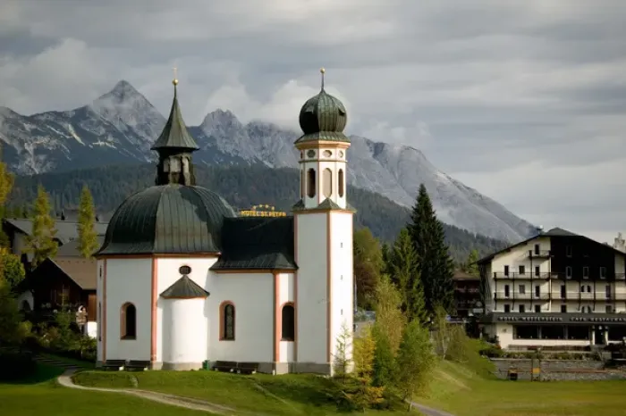 Framed Print : Saint Oswald Church, Seefeld, Tirol, Austria