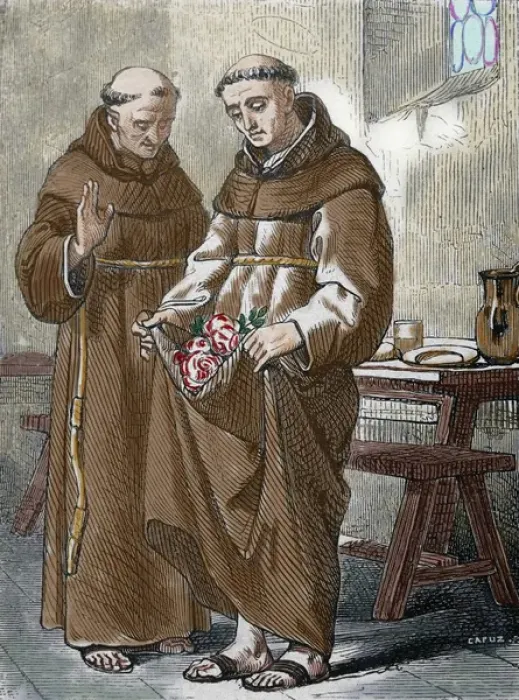 Framed Print : Saint Peter de Regalado (13901456). Friar Minor and reformer. Colored engraving