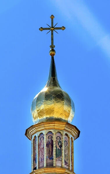 Saint Sophia Sofia Cathedral Spire Towe Golden Dome Sofiyskaya Square Kiev Ukraine