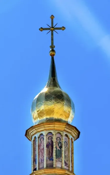 Framed Print : Saint Sophia Sofia Cathedral Spire Towe Golden Dome Sofiyskaya Square Kiev Ukraine