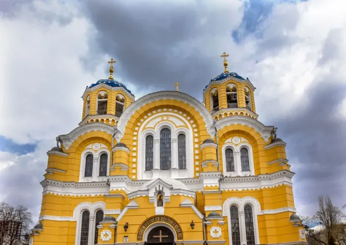 Framed Print : Saint Volodymyrs Cathedral, Kiev, Ukraine. Saint Volodymyrs was built between 1882 and 1896. It is the mother church of the Ukrainian Orthodox church Framed Print : Saint Volodymyrs Cathedral, Kiev, Ukraine. Saint Volodymyrs was built between 1882 and 1896. It is the mother church of the Ukrainian Orthodox church