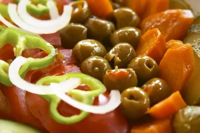 Framed Print : Salad with tomatoes, onions, green bell peppers, olives and carrots. Berat lower town Framed Print : Salad with tomatoes, onions, green bell peppers, olives and carrots. Berat lower town