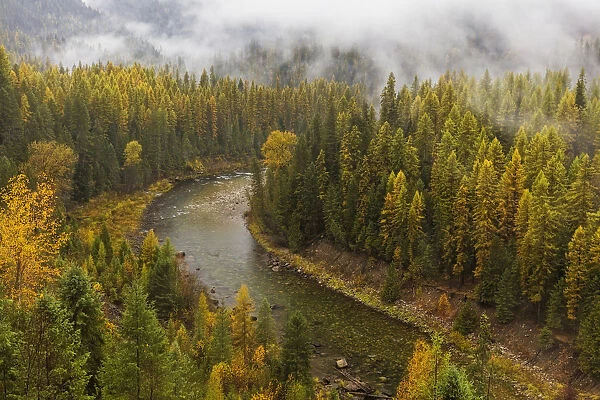The Salmo River in autumn near Salmo, British Columbia, Canada