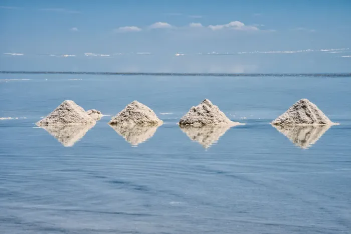 Framed Print : Salt cones on the reflected surface of the salt flat, Salar de Uyuni, Potosi Department Framed Print : Salt cones on the reflected surface of the salt flat, Salar de Uyuni, Potosi Department