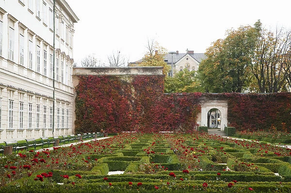 Salzburg, Salzburg, Austria - A peaceful, garden setting with walkways situated
