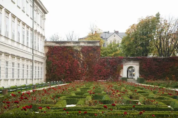 Framed Print : Salzburg, Salzburg, Austria - A peaceful, garden setting with walkways situated Framed Print : Salzburg, Salzburg, Austria - A peaceful, garden setting with walkways situated