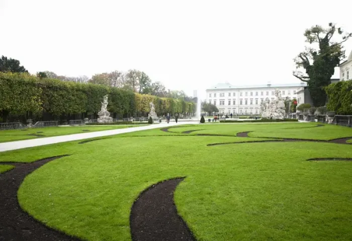 Framed Print : Salzburg, Salzburg, Austria - A peaceful, garden setting with walkways situated Framed Print : Salzburg, Salzburg, Austria - A peaceful, garden setting with walkways situated