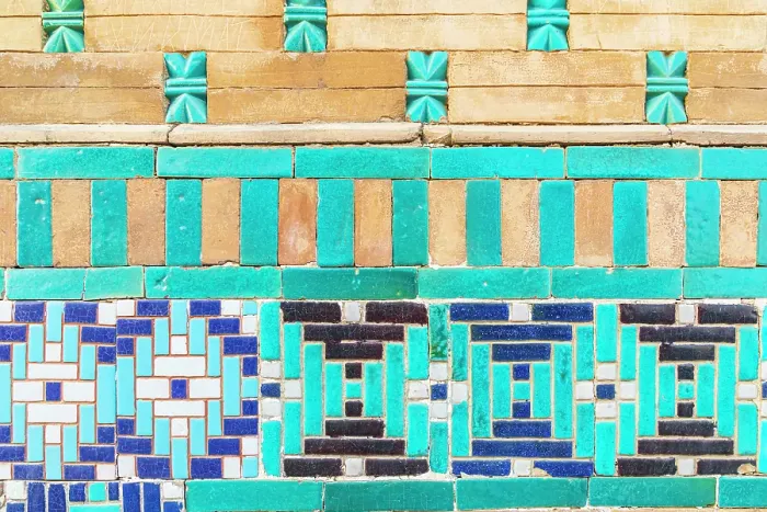 Framed Print : Samarkand, Samarqand, Uzbekistan, Central Asia. Historic decorative tile work at the Ustad Ali Nasafi Mausoleum at the Shah-i-Zinda in Samarkand Framed Print : Samarkand, Samarqand, Uzbekistan, Central Asia. Historic decorative tile work at the Ustad Ali Nasafi Mausoleum at the Shah-i-Zinda in Samarkand