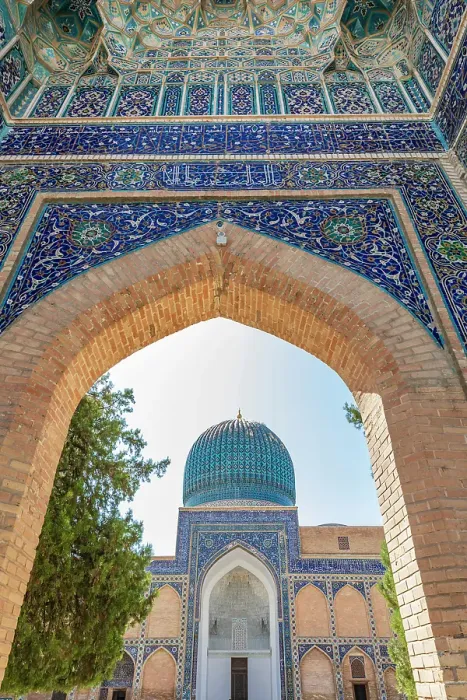 Framed Print : Samarkand, Uzbekistan, Central Asia. The beautifully decorated Gur-i Amir Mausoleum Framed Print : Samarkand, Uzbekistan, Central Asia. The beautifully decorated Gur-i Amir Mausoleum