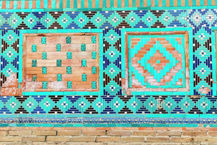 Framed Print : Samarkand, Uzbekistan, Central Asia. Historic decorative tile work at the Ustad Ali Nasafi Mausoleum at the Shah-i-Zinda Framed Print : Samarkand, Uzbekistan, Central Asia. Historic decorative tile work at the Ustad Ali Nasafi Mausoleum at the Shah-i-Zinda