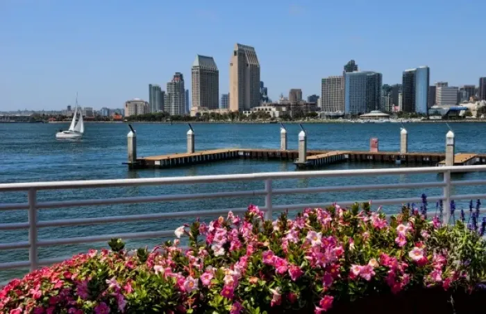 Framed Print : San Diego, California. Skyline from Coronado Island