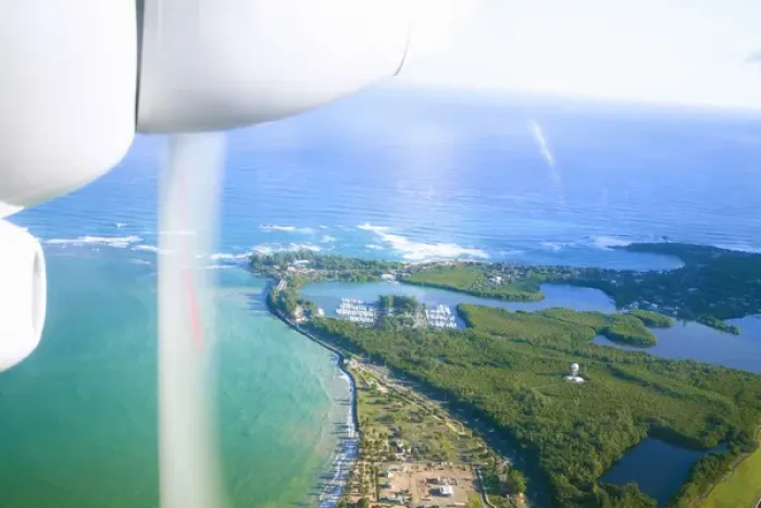 Framed Print : San Juan, Puerto Rico - A view of the resorts and beaches from an airplane. Horizontal Framed Print : San Juan, Puerto Rico - A view of the resorts and beaches from an airplane. Horizontal