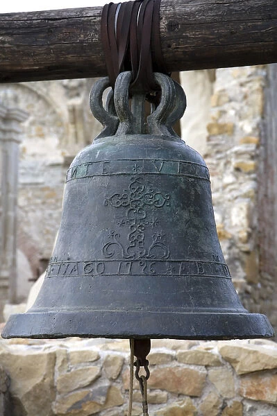 San Vicente bell from The Great Stone Church bell tower at the Mission San Juan Capistrano