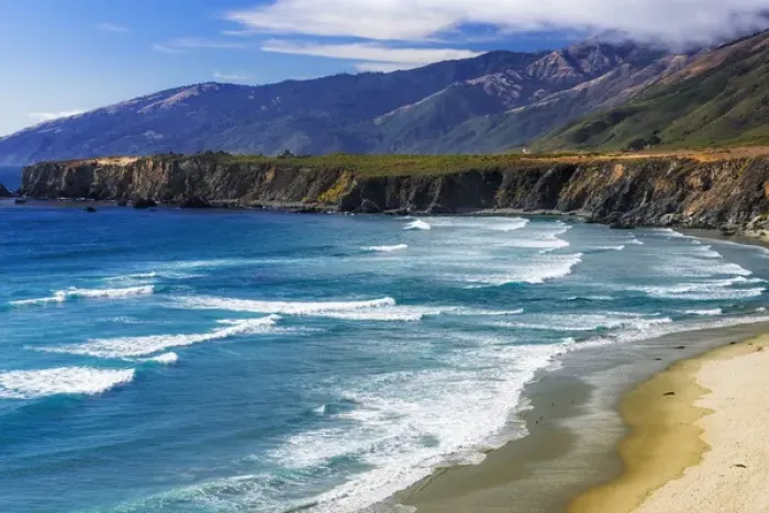Framed Print : Sand Dollar Beach, Los Padres National Forest, Big Sur, California USA