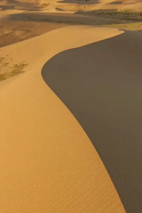Framed Print : Sand Dunes at sunrise. Gobi desert. Mongolia
