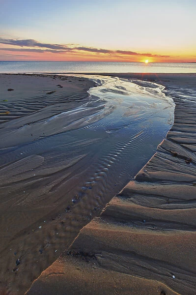 Sand patterns at sunset on Bound Brook Island, Cape Cod National Seashore, Wellfleet, Massachusetts