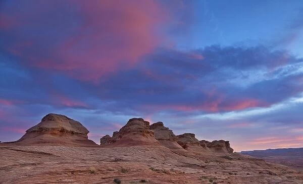 Sandstone formations at sunset near Page, Arizona, USA