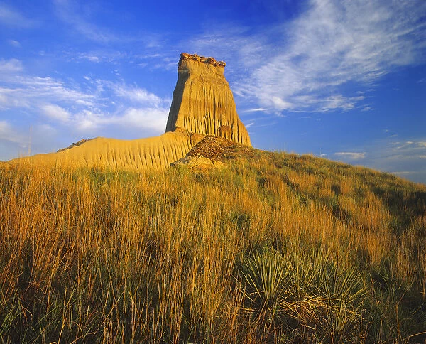 Sandstone monument in the badlands of the Little Missouri National Grasslands, North Dakota