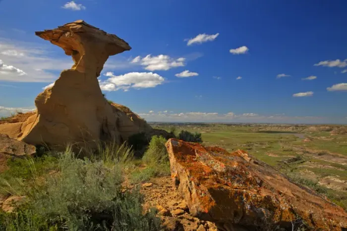 Framed Print : Sandstone spire in the badlands near Jordan, Montana, USA