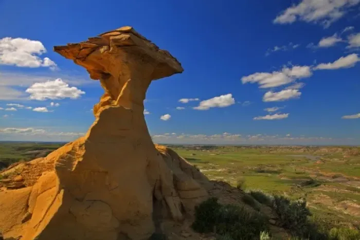 Framed Print : Sandstone spire in the badlands near Jordan, Montana, USA