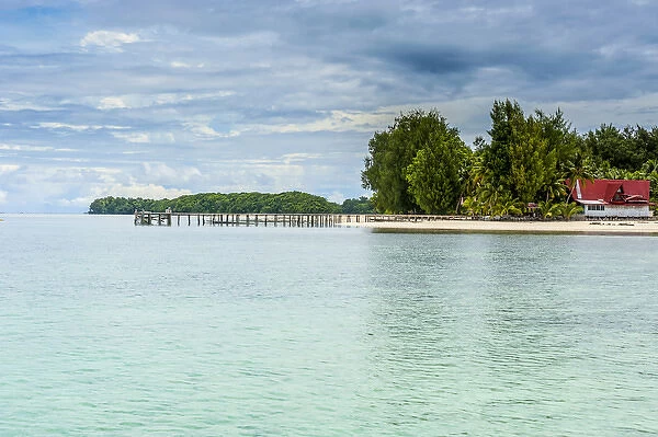 Sandy beach on Carp island, Rock islands, Palau, Central Pacific