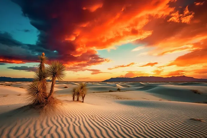Framed Print : Sandy desert at sunset or sunrise. (AI Generated) Framed Print : Sandy desert at sunset or sunrise. (AI Generated)