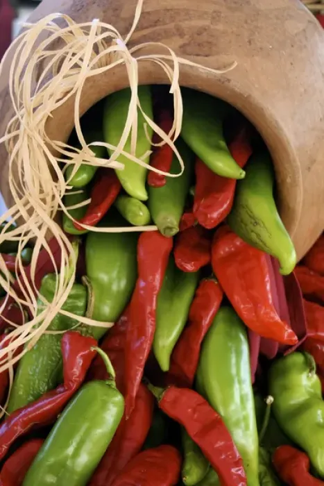 Framed Print : Santa Fe, New Mexico, United States. Red and green chile are the main regional dish Framed Print : Santa Fe, New Mexico, United States. Red and green chile are the main regional dish