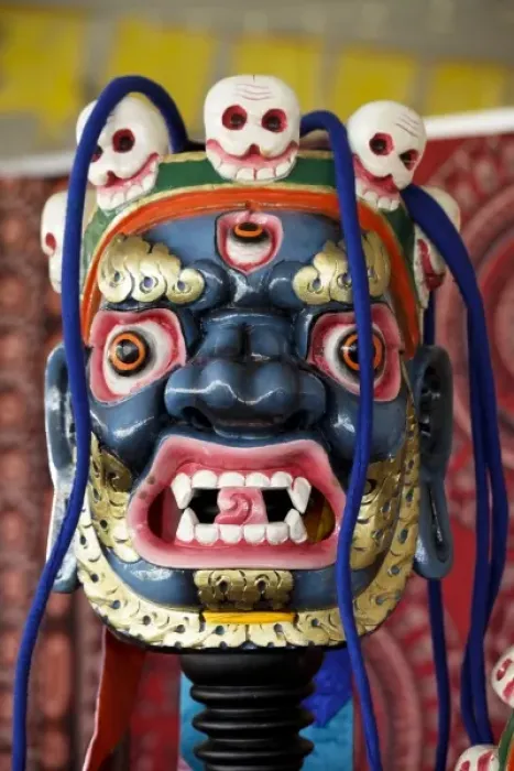 Framed Print : Santa Fe, New Mexico, United States. International Folk Art Market. Folk masks from Bhutan Framed Print : Santa Fe, New Mexico, United States. International Folk Art Market. Folk masks from Bhutan