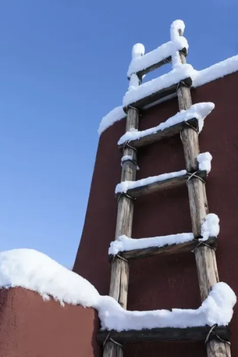 Framed Print : Santa Fe, New Mexico, USA. Kiva ladder and adobe