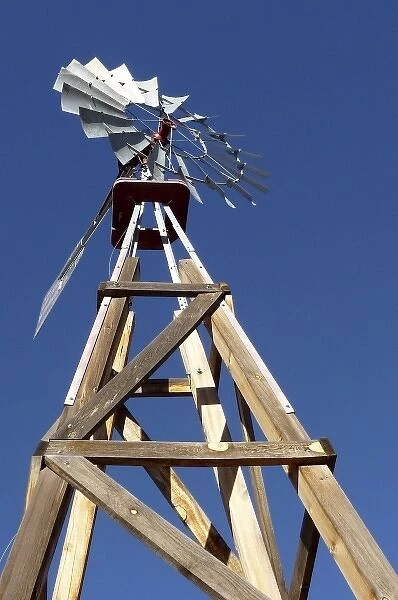 Santa Fe, New Mexico, USA. Windmill on ranch