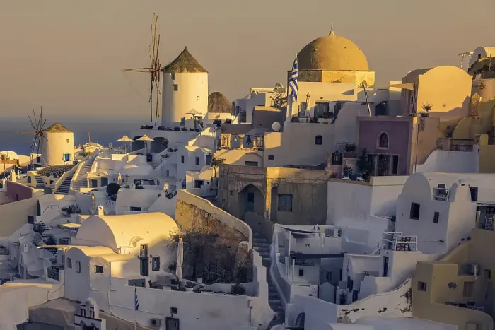 Framed Print : Santorini Windmills Sunrise, Greece Framed Print : Santorini Windmills Sunrise, Greece