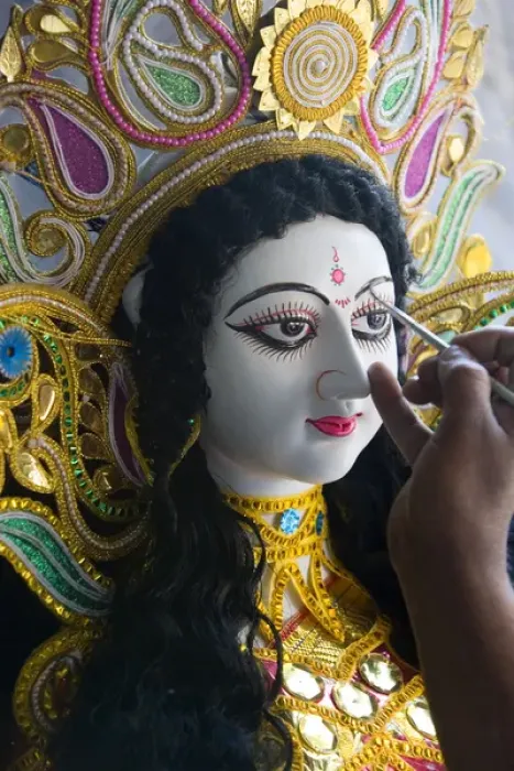 Framed Print : Sarasvati (Female Hindu God) idol being painted, Kolkata, West Bengal, India Framed Print : Sarasvati (Female Hindu God) idol being painted, Kolkata, West Bengal, India