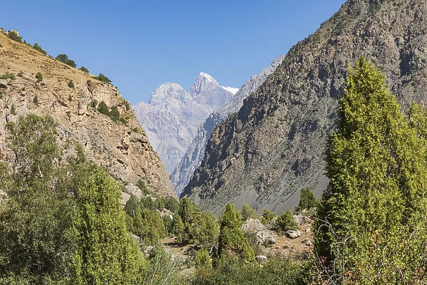 Sarytag, Sughd Province, Tajikistan. Canyon and high mountains in Tajikistan