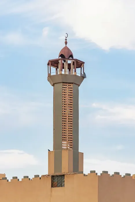 Framed Print : Saudi Arabia, Al-Qassim, Unaizah. Minaret on a mosque