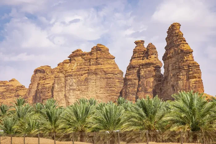 Framed Print : Saudi Arabia, Medina, Al-Ula. Desert mountains at the Dadan visitor center, site of an ancient kingdom