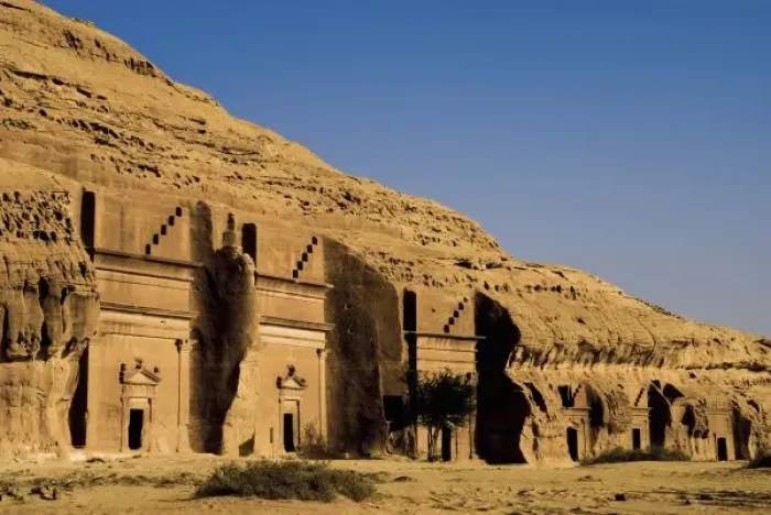 Framed Print : Saudi Arabia, site of Madain Saleh, ancient Hegra, tombs of Nabatean town