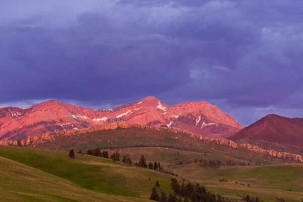 Scapegoat Mountain catches the mornings first light near Augusta, Montana, USA