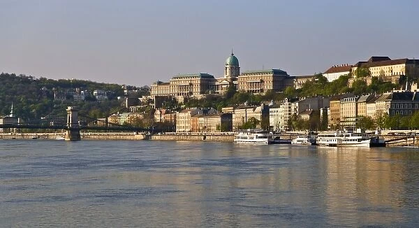Scenic of Budapest Hungary from river ship as it enters its docking location