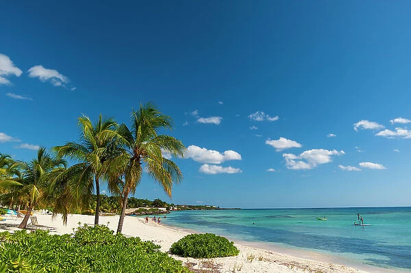 A scenic view of the Caribbean Sea and Spotts Beach. Spotts Beach, Grand Cayman Island, Cayman Islands