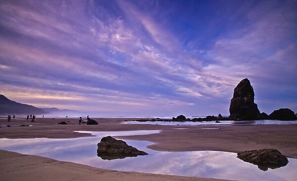 A scenic view of Hstack Rock at Cannon Beach, Oregon