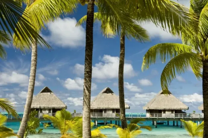 Framed Print : Scenics and grounds of beautiful resort in Bora Bora Framed Print : Scenics and grounds of beautiful resort in Bora Bora