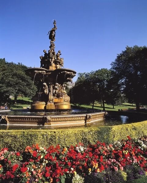 Scotland, East Lothian, Edinburgh. A. Durenne designed the fountain in West Princes