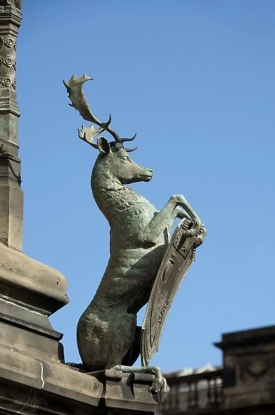 Scotland, Edinburgh, The Royal Mile. Memorial statue to 7th Duke of Queensberry