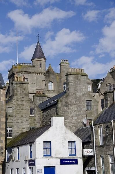 Scotland, Shetland Islands, Mainland, Lerwick. Traditional historic stone architecture