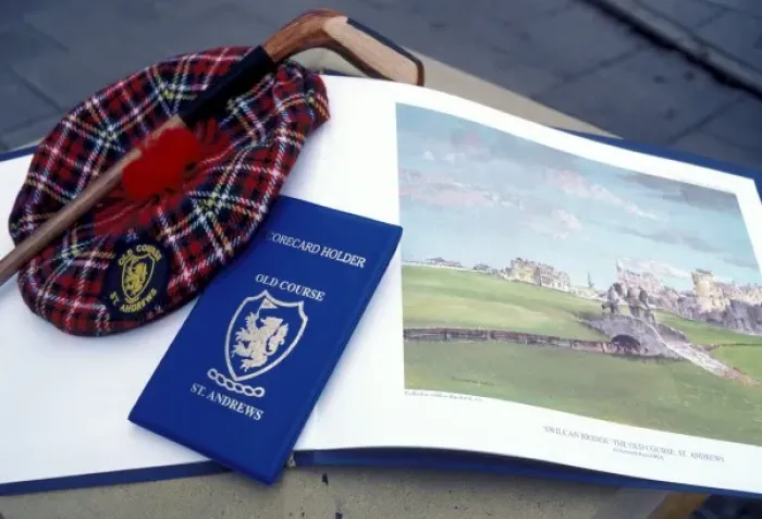 Framed Print : Scotland, St. Andrews. Golf still life Framed Print : Scotland, St. Andrews. Golf still life