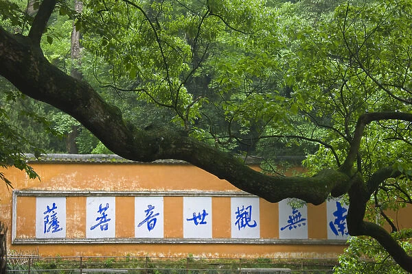 Screen wall at the entrance, Guoqing Buddhist Temple, Tiantai Mountain, Zhejiang Province